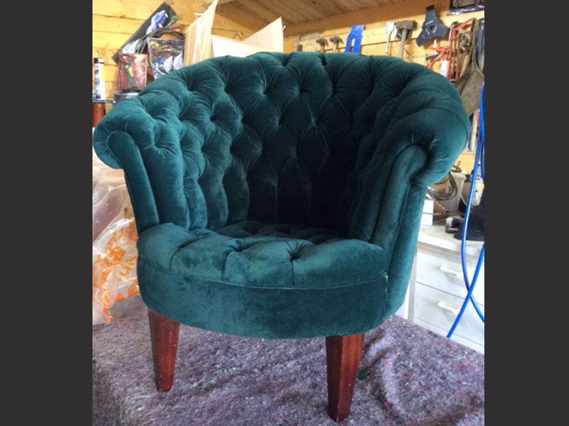 new upholstery on armchair