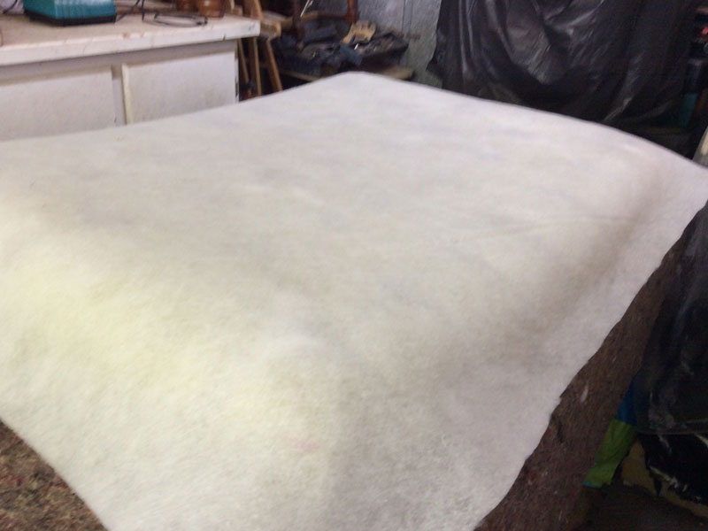new foam on footstool restoration