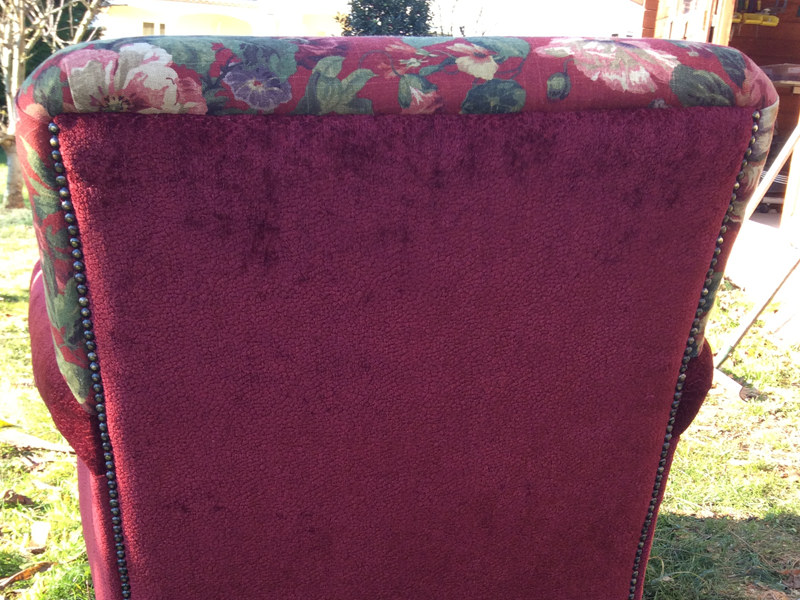 back of the recovered armchair