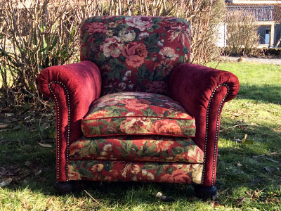 upholstery of chairs and footstools